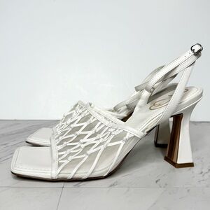 Sam Edelman Candice Square Toe White Heeled Sandal 9 1/2 M
